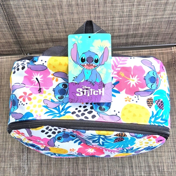 🙋🏽‍♀️ Disney Stitch Vinyl Pink And White Backpack, It's A Back To School Sale - Picture 4 of 7